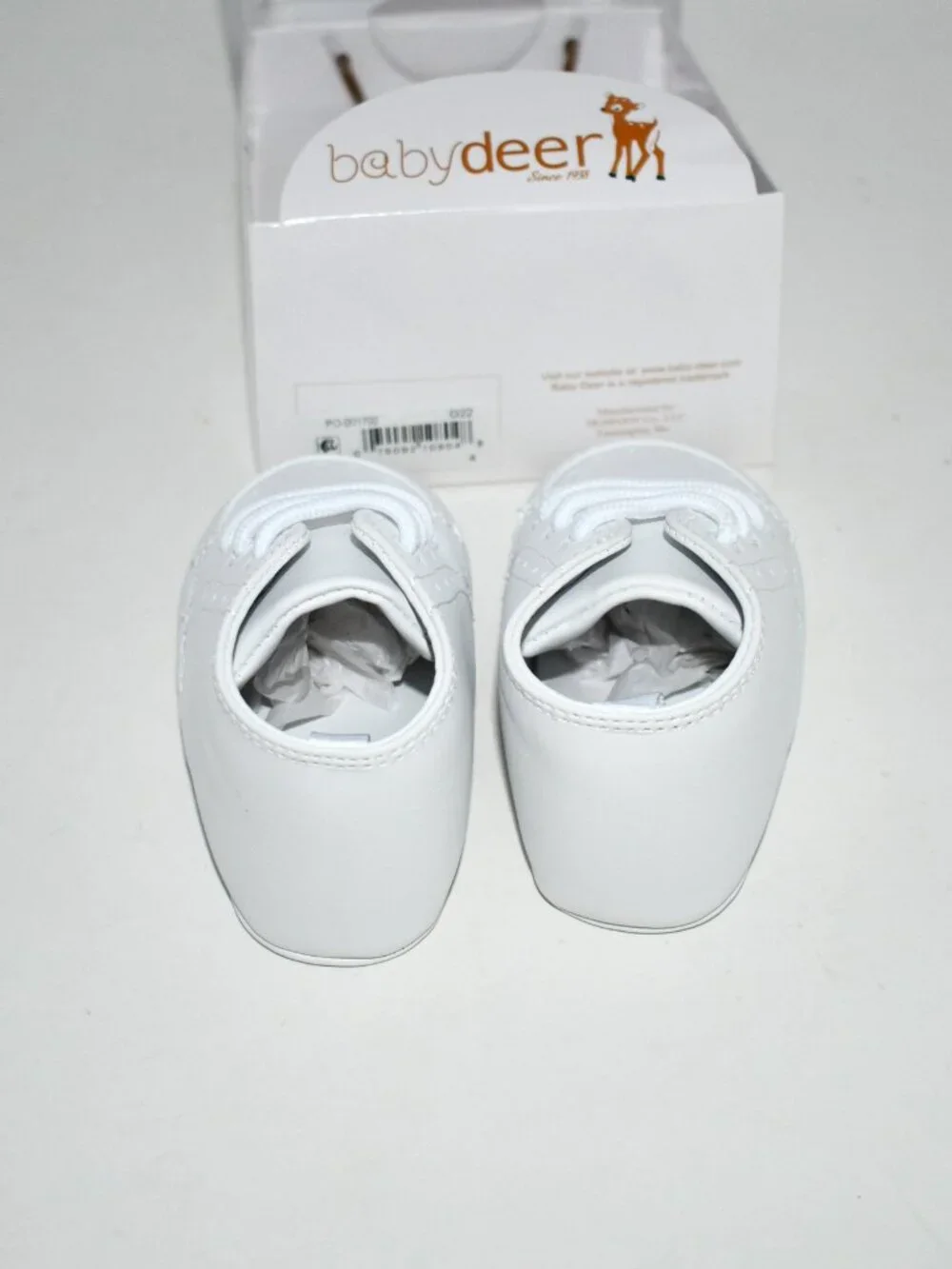 Baby Deer Kids White High Top Crib Shoes 4 Infant #0681 883 4070 NWT